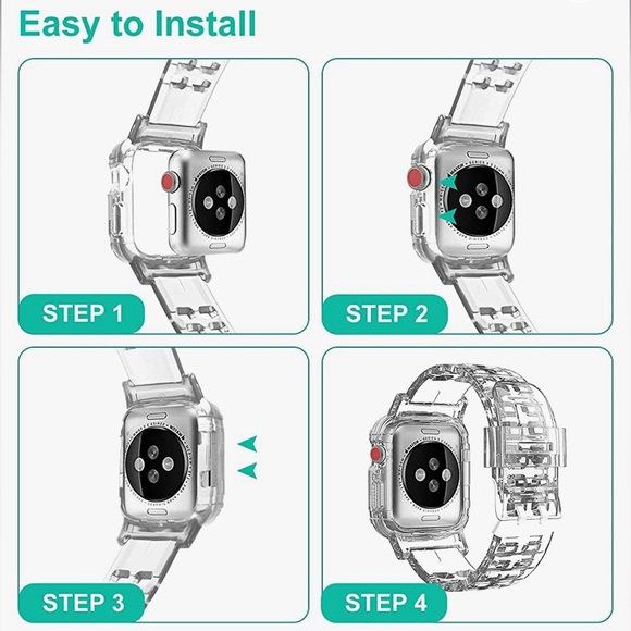 APPLE WATCH 41mm Jelly Crystal Silicone Case Strap Watch Band - Picture 4 of 8